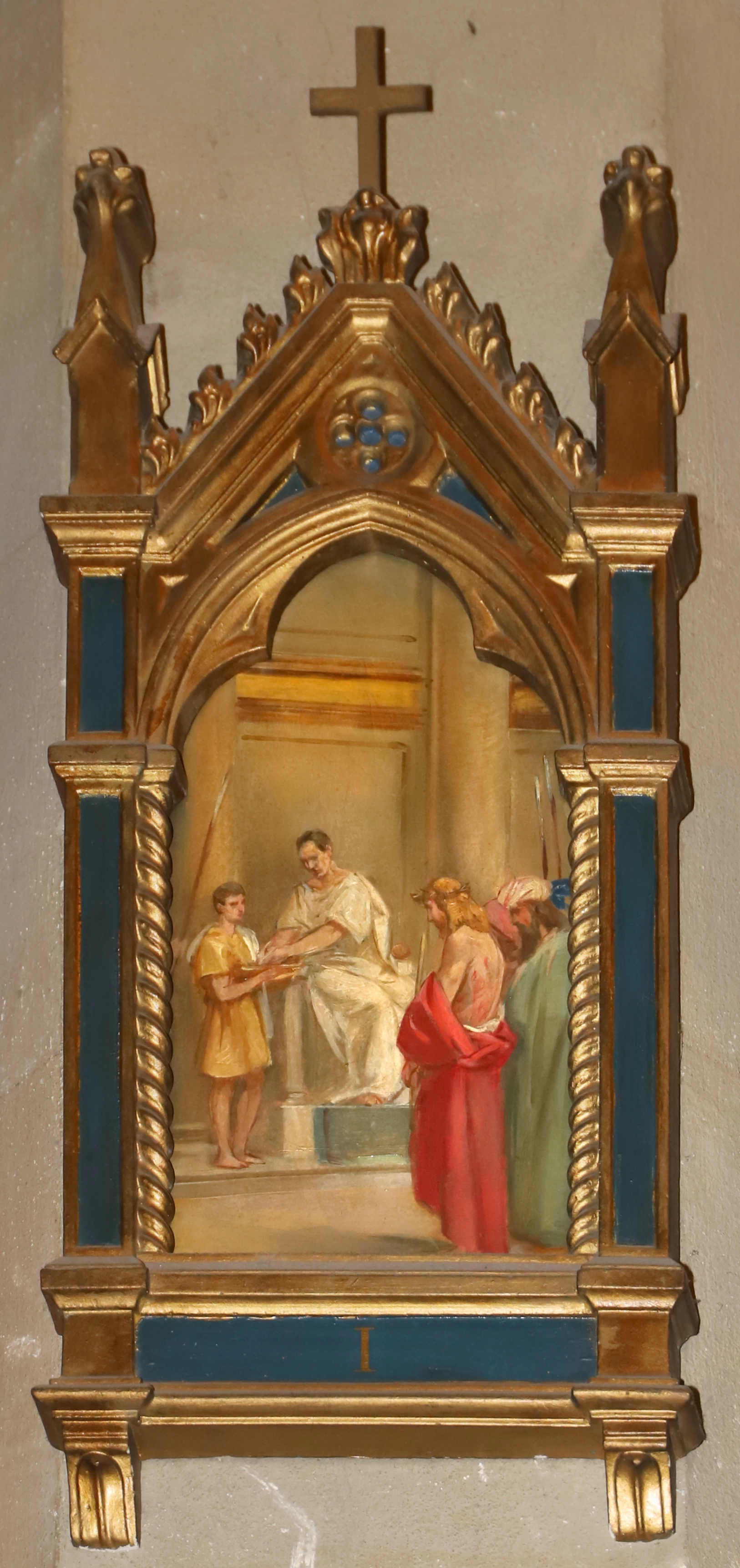Via Crucis, 1927, stazione I, Gesù condannato a morte - Chiesa dei sette santi, Firenze